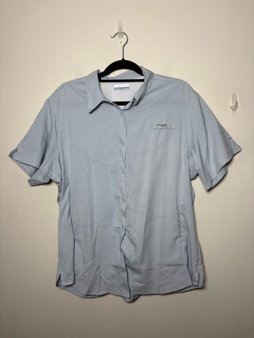 Columbia Women’s Tamiami II Light Gray Short Sleeve Button Shirt Size XXL